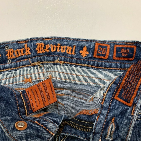 Rock Revival Patti Boot Cut Blue Jeans Sz 26x32 Fl - Picture 2 of 8